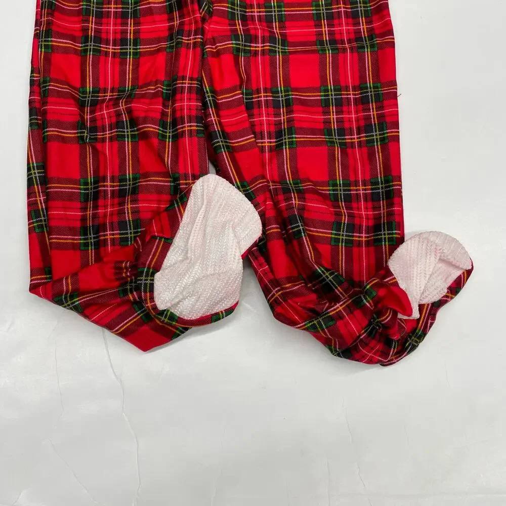 NWT Tom & Jerry 24M Red Plaid Footie Pjs